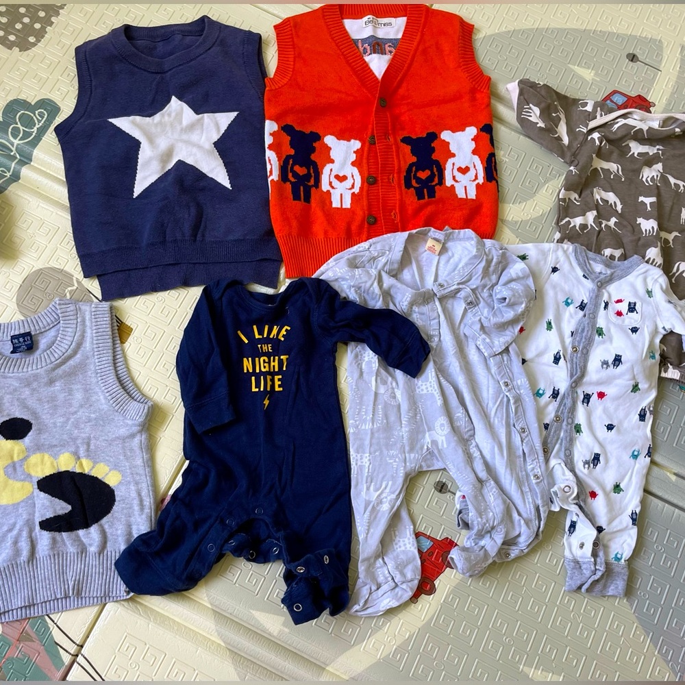Assorted onesies and toddler vests